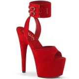 Red Leatherette 18 cm ADORE-791FS pleaser high heels with ankle straps
