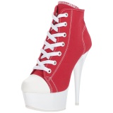 Red Neon 15 cm DELIGHT-600SK-02 Canvas high heels chucks