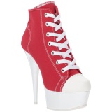 Red Neon 15 cm DELIGHT-600SK-02 Canvas high heels chucks