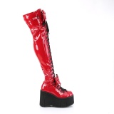 Red Patent 11,5 KERA-303 overknee boots with laces