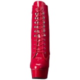 Red Patent 15,5 cm DELIGHT-1020 Platform Ankle Calf Boots