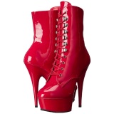 Red Patent 15,5 cm DELIGHT-1020 Platform Ankle Calf Boots