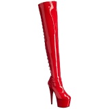 Red Patent 18 cm ADORE-3063 Platform Thigh High Boots