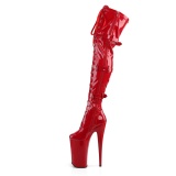Red Patent 25,5 cm BEYOND-3028 platform extrem heels thigh high boots