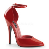 Red Patent Shiny 15 cm DOMINA-402 Pumps with low heels