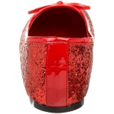 Red STAR-16G glitter flat ballerinas womens shoes