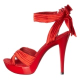 Red Satin 13 cm COCKTAIL-568 High Heeled Sandal Shoes