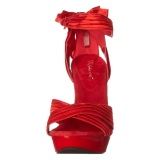 Red Satin 13 cm COCKTAIL-568 High Heeled Sandal Shoes