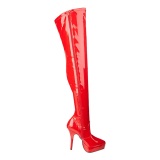 Red Shiny 13,5 cm INDULGE-3000 Thigh High Boots for Men