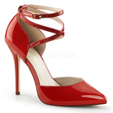 Red Shiny 13 cm AMUSE-25 High Heeled Evening Pumps Shoes
