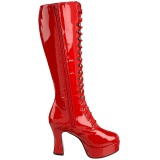 Red Shiny 13 cm ELECTRA-2020 High Heeled Womens Boots for Men