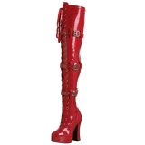 Red Shiny 13 cm ELECTRA-3028 Thigh High Boots for Men