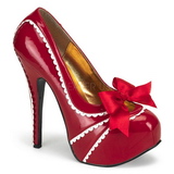 Red Shiny 14,5 cm Burlesque TEEZE-14 womens Shoes with High Heels