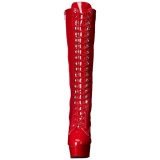 Red Shiny 15,5 cm DELIGHT-2023 Platform Knee Boots