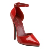 Red Shiny 15 cm DOMINA-402 High Heel Pumps for Men