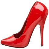 Red Shiny 15 cm DOMINA-420 Pumps High Heels for Men