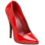 Red Shiny 15 cm DOMINA-420 Pumps High Heels for Men