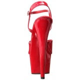 Red Shiny 18 cm ADORE-709 High Heels Platform