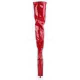 Red Shiny 23 cm PLEASER INFINITY-4000 Platform Over Knee Boots