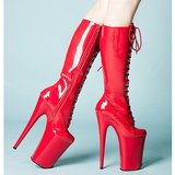 Red Shiny 23 cm Pleaser INFINITY-2020 Platform Knee Boots