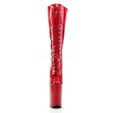 Red Shiny 23 cm Pleaser INFINITY-2020 Platform Knee Boots