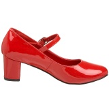 Red Shiny 5 cm SCHOOLGIRL-50 Low Heeled Classic Pumps Shoes