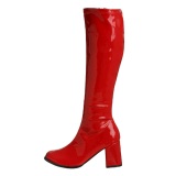 Red Shiny 7,5 cm GOGO-300 High Heeled Womens Boots for Men