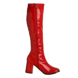 Red Shiny 7,5 cm GOGO-300 High Heeled Womens Boots for Men