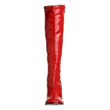 Red Shiny 7,5 cm GOGO-300 High Heeled Womens Boots for Men