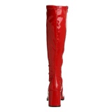 Red Shiny 7,5 cm GOGO-300 High Heeled Womens Boots for Men