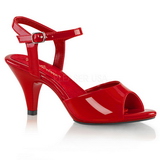 Red Shiny 8 cm BELLE-309 High Heels for Men