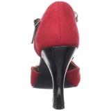 Red Suede 10 cm SMITTEN-10 Rockabilly Pumps with low heels