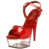 Red Transparent 15 cm CAPTIVA-609 High Heels Platform