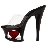 Red Transparent 18 cm Pleaser MOON-701HRS Platform High Mules