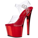 Red Transparent 18 cm SKY-308 High Heels Platform