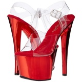 Red Transparent 18 cm SKY-308 High Heels Platform