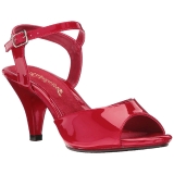 Red Varnish 8 cm BELLE-309 Womens High Heel Sandals