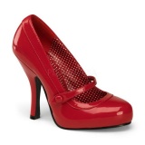 Red Varnished 12 cm retro vintage CUTIEPIE-02 mary jane pumps with hidden platform