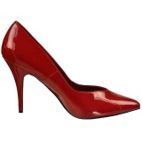 Red Varnished 13 cm SEDUCE-420V pointed toe pumps with high heels