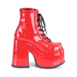 Red Vegan 13 cm CAMEL-203 chunky demoniacult ankle boots platform