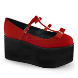 Red canvas 8 cm CLICK-08 lolita shoes gothic platform shoes