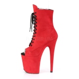 Red faux suede 20 cm FLAMINGO-1021FS Pole dancing ankle boots