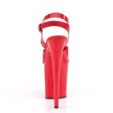 Red high heels 20 cm FLAMINGO-808N JELLY-LIKE stretch material platform high heels