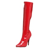 Red varnished patent boots 13 cm SEDUCE-2000 pointed toe stiletto boots