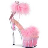 Rose 18 cm ADORE-724F exotic pole dance high heel sandals with feathers