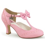 Rose 7,5 cm retro vintage FLAPPER-11 Pinup Pumps Shoes with Low Heels