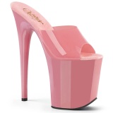 Rose Jelly-Like 20 cm FLAMINGO-801N Exotic stripper high heel mules