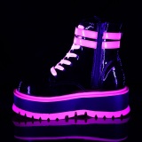 Rose neon 11,5 cm SHAKER-52 cyberpunk platform ankle boots