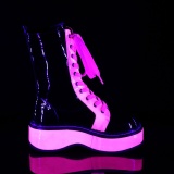 Rose neon 5 cm EMILY-350 cyberpunk platform ankle boots