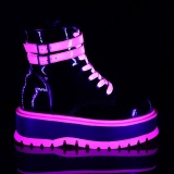 Rose neon 5 cm SLACKER-52 cyberpunk platform ankle boots
